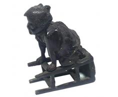 Better & Best 019152-Statua di Ottone, Ragazza in Ginocchio sul Sgabello Caduta