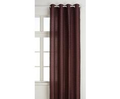 Home Maison 09374-8-AL Tenda in Tessuto Jacquard con Occhielli, 135 x 260 cm, Prune/Argent, 135 x 260