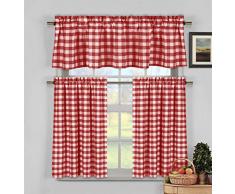 Duck River Textile Set di Tende da Cucina e mantovane, Vino, 28x24