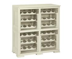 Tontarelli Omnimodus Scaffale Porta Bottiglie 48, Angora, 79x42.5x85.5 cm