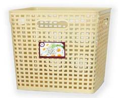 LEGA Cesto Rattan, Multicolore, 33 x 33 x 28 cm