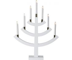 Star 219Â âÂ 30, Candelabro a Gillian, 7Â luci, Legno, Bianco, 4.9Â x 6.4Â x 9.0Â cm