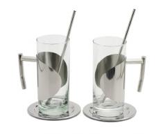 Weis 17072 - Set di 2 tazze da caffÃ¨ freddo, supporto in acciaio inox