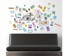 WALPLUS - Adesivi da Parete Rimovibili per Bagagli, Decorazione per casa, Ristorante, Decorazione Fai da Te, Soggiorno, Camera da Letto, Decorazione Artistica, Decorazione Ufficio, Menta, 130 x 60 cm