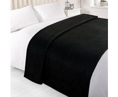 Dreamscene Coperta in Pile, Tinta Unita, 150 x 200 cm, Colore: Nero, 100% Poliestere, Large