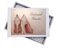 WHITE COTTON CARDS, Mini Album Fotografico per Sposa, Scarpe, Board, Bianco, 12.5Â x 17.5Â x 2.5Â cm