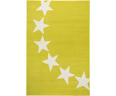 benuta Tappeto dal Design Moderno Avalon Stars â Sigillo in Gomma â 100% Polipropilene â Stelle â Tessuto a Macchina â Soggiorno, Fibra Sintetica, Fibra Sintetica, Verde, 140 x 200.0 x 2 cm