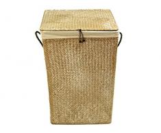 Franz MÃ¼ller 80420F10 - Cesto per la Biancheria, Quadrato 35 x 35 x 50 cm, Effetto Rattan, Colore: Bianco delavÃ©