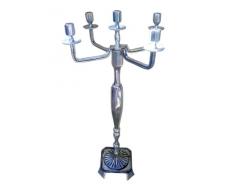 Insideretail Ltd - Candelabro in Stile Vintage in Argento con Finitura antichizzata a 5 Bracci, 1 m, 6 kg