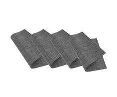 Venilia Set Grey Tessuto Melange Grigio, Tavola, Vinile, Tovaglietta per Sala da Pranzo, 4 Pezzi, 30 x 450 cm, 59029, 30 x 45 cm