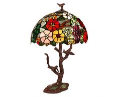 World Art, TWGF17222, Lampada da tavolo floreale, Lampade Tiffany, 44 x 60 x 26 Cm