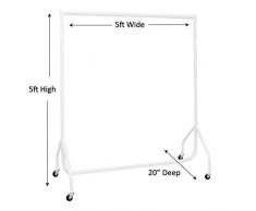 The Shopfitting Shop Stand Appendiabiti Resistente, Bianco, 1,5Â m di Lunghezza x 1,5Â m di Altezza. Telaio di Acciaio da 32 mm