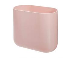 iDesign Cestino spazzatura, Piccola pattumiera bagno in plastica, Cestino rifiuti dal design snello per bagno, cucina e ufficio, rosa