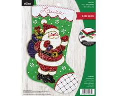 PLAID ENTERPRISES Kit Calze in Feltro Sant, Glitz Babbo Natale, taglia unica