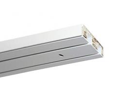 GARDINIA Asta a rotaia per tende, GE2 con profilo per montaggio a pannello, 2 binari, plastica, 150 cm, bianco