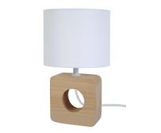 Tosel 64796Â Kebo lampada da comodino legno faggio/cotone 150Â x 255Â mm, Naturale/Bianco, 150 x 255 mm