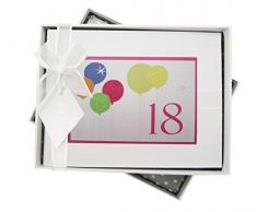 WHITE COTTON CARDS-Album Fotografico per 18Â° Compleanno, con Neon, Palloncini, Colore: Bianco, Taglia: S