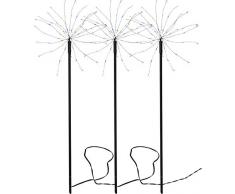 Star Firework Outdoor - Lampada da giardino, in metallo, nero, 65 x 200 cm