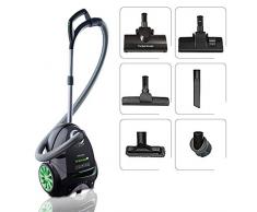 PM Company MPM MOD-28 - Aspirapolvere a Slitta 4,5 l, Silenzioso, Vari Accessori, Pannello di Controllo LED, Cavo 8 m, 10 Sacchetti, filtraggio in 4 Fasi, HEPA 13, 750 W, Nero