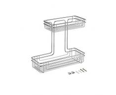 Metaltex Mensola da Bagno Rettangolare 2 Piani, Acciaio Inox, cromata