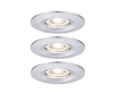 Paulmann 94303 Nova Mini LED Coin, Rotondo, Fisso, incl. 3 x 4 Watt faretti da Incasso a soffitto, in Alluminio, Luce Bianca Calda, 2700 K, Cromato