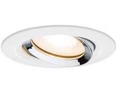 Paulmann 92903 Led Nova Faretto da Incasso Rotondo, Ip65, 7 W, Set Completo con Lampadina Gu10 Orientabile Bianca, In Alluminio, 7 W, Cromato Opaco