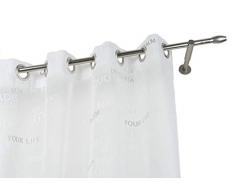 InCasa - Bastone per Tenda, 20 mm Senza Anelli, Lunghezza 280 cm, in Acciaio Satinato con Supporti più Lunghi, Colore: Grigio