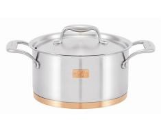 Beka Marco Pierre White in Acciaio Inox con Base in Rame 16 cm Casseruola + Coperchio