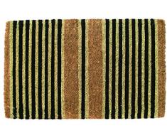 Entryways - Zerbino in fibra di cocco, motivo: righe, 40 x 60 cm, spessore extra, Nero