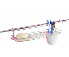 Metaltex Deutschland GmbH 404130010 - Mensola da Bagno con portasapone e portaspazzolino, 15 x 39 x 15 cm, Finitura cromata