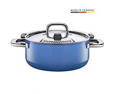 Silit 2101299462Â Nature Pentola, Coperchio con Funzione Control Lid, 4.4 l, 24 cm, Blu