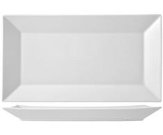 HOME 33-2560 Piatto Porcellana Rettangolare Classic Cm 33 Arredo Tavola, Bianco