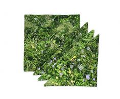 FOONKA ALMWIESE - Tovaglioli in Cotone, 36 x 36 cm, Set da 4 pz, 100% Cotone, Colore: Verde