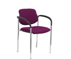 Piqueras Y Crespo (PIQU7) Sedia Fissa Villalgordo Bali Viola Telaio Cromato con braccioli, Ufficio, Taglia Unica