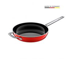 Silit Zeno Red - Padella, 28 cm, con contromanico, in Ceramica Funzionale, Adatta a Piani Cottura a induzione, Colore: Rosso