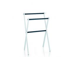 kela 22246 portasciugamani con 3 aste Siam, Bianco Polvere Metallo Rivestito in Antracite Combinato