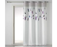 Douceur dIntérieur Tenda con Occhielli, 140 x 260 cm, in Poliestere, Stampa Pastello, Piume