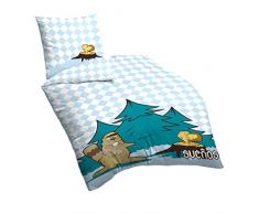 Suenos 401201, Set Set Copripiumino singolo e federa in lino, certificazione Ãko-Tex Standard 100, colore: Bianco, 135 x 200 cm