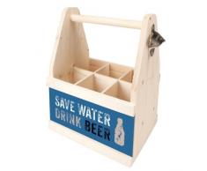 Contento 866653Â Birra Piatto con apribottiglie, Legno, Naturale, 26Â x 17Â x 34Â cm