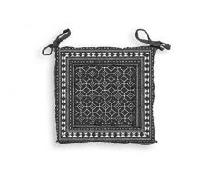 Soleil docre Lima - Cuscino per Sedia, in Cotone, 40 x 40 x 5 cm, Colore: Grigio