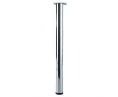 Home System 67804 Gamba Tavolo Tonda, ideale per cucina, Diametro 60, H 710, Regolabile, Cromata