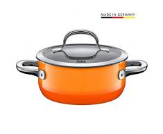 Silit Passion pentola Diametro 16Â cm Circa 1,3Â L beccuccio versatore in Vetro Manico Vuoto Silargan Funzione Ceramica induzione Lavabile in lavastoviglie, Smalto, Smalto, Argento, 29 x 23 x 15 cm