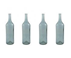 Villa dâEste Home Tivoli Coastal Set 4 Bottiglie Decorative, Carta da Zucchero, 15x15x55 cm, 4 unitÃ 