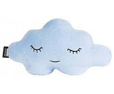 Paparajote Factory Cloud Newborn - Cuscino Morbido di Pelliccia, a Forma di Nuvola, Speciale per Neonati 35 x 12 x 19 cm Blu