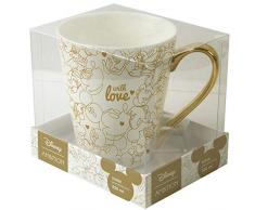 Ambition 92605 Disney Mickey Cuori, confezione decorativa, 320 ml, tazza in porcellana, tazza da tÃ¨, tazza da tÃ¨, tazza da caffÃ¨, tazza per bambini, regalo moderno, elegante oro porcellana con manico