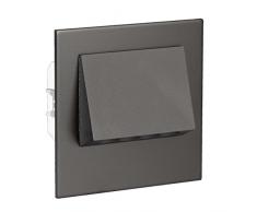 LEDIX 11 â 221 â 61, lampada da parete a LED, alluminio, Nero, 7,3 x 7,3 x 4,75 cm