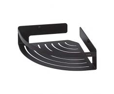 Tiger Caddy Cestello Doccia Angolare Grande, Acciaio Inox, Nero, 22,4 x 70 x 22,4 cm