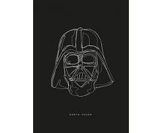Komar - Quadro da Parete Star Wars Lines Dark Side Vader per cameretta dei Bambini, Decorazione, Stampa Senza Cornice Disponibile in 3 Misure, Multicolore, WB099-50x70