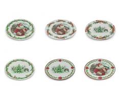 Villa dâEste Home Tivoli 2190708 Set 6 Xmas Sottopiatto Tondo 40 cm, Multicolor, Taglia Unica