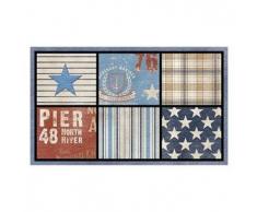 Dintex Arte American - Zerbino in Gomma Flock, 45 x 75 cm, Multicolore